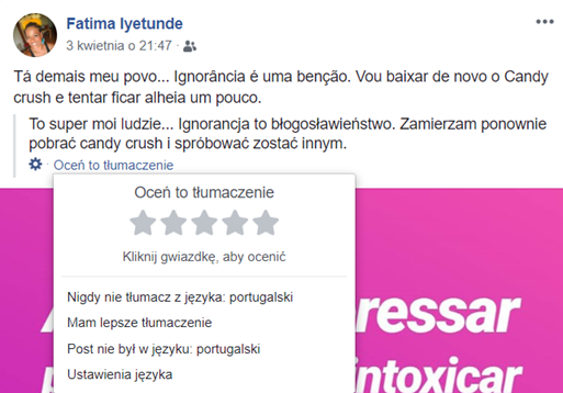 Jak przetłumaczyć post na Facebooku dogadamycie.pl