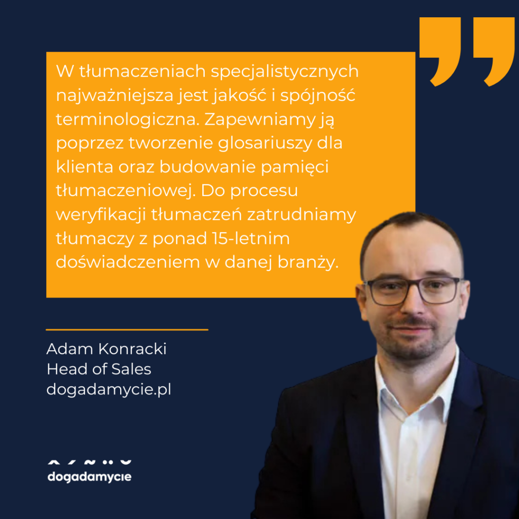 Weryfikacja terminologii branżowej - jak realizujemy tłumaczenia specjalistyczne - dogadamycie.pl